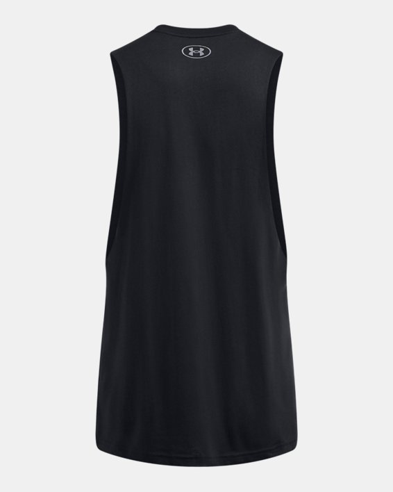 Men's UA Sportstyle Left Chest Cut-Off Tank in Black image number 5